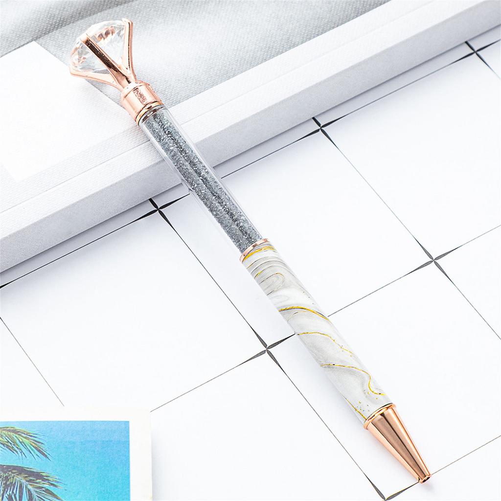 Diamond Ballpoint Pen Metal Ballpoint Pen Black Ink 1.0mm Bullet Tip Write Smoothly Refillable for Student Teacher
