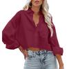 Women's Fashion Casual Color Outer Long Sleeve Buttoned Buttoned Temperament Shirt Top