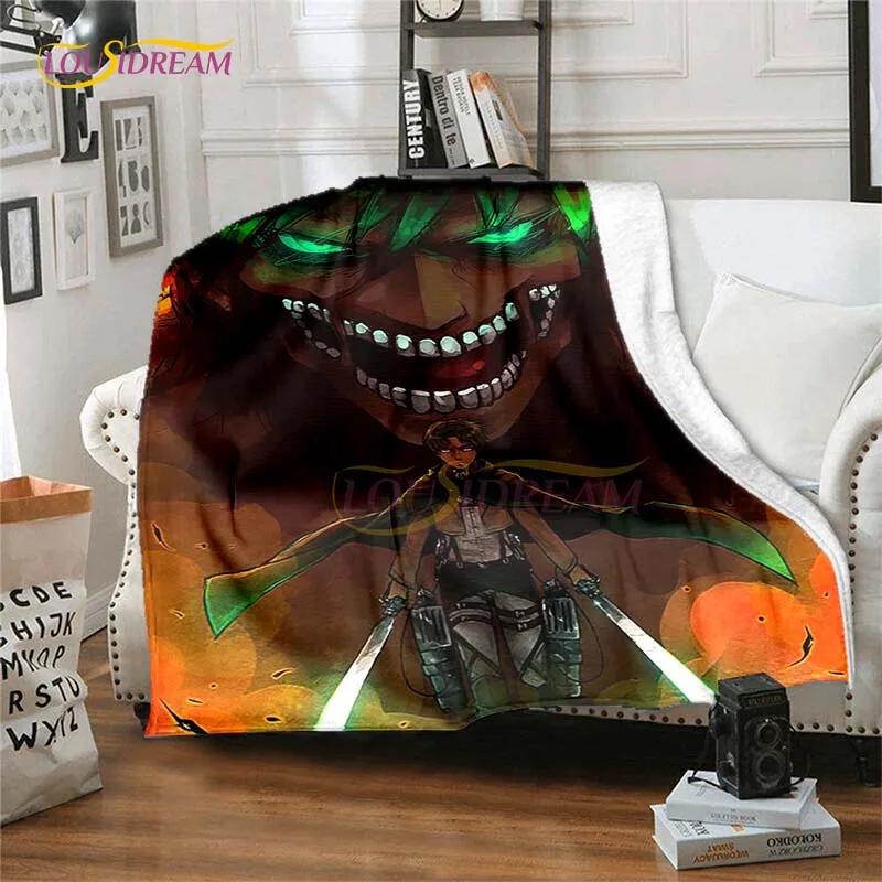 Attack On Titan Blanket Cover Anime Blankets for Beds Sofas Soft Carpet Warm Bed Sheet Bedspread Bedding Queen Size Room Decor