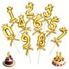 Gold Crown Number Birthday Candles Luxury Metallic Numeral Cake Toppers Happy Birthday Party Decorations for Kids Adults Men Women
