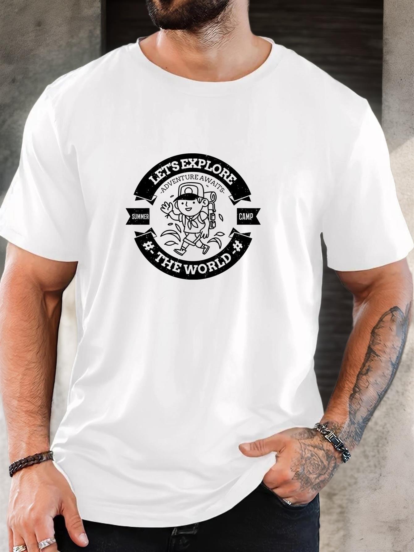 

Adventure Ready Graphic T-shirt - Black Casual Summer Tee with Camping & Hiking Design S