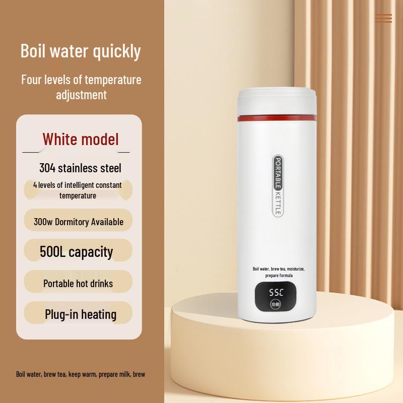 Compact Electric Travel Kettle with Digital Temperature Display for Hotels and Dorms