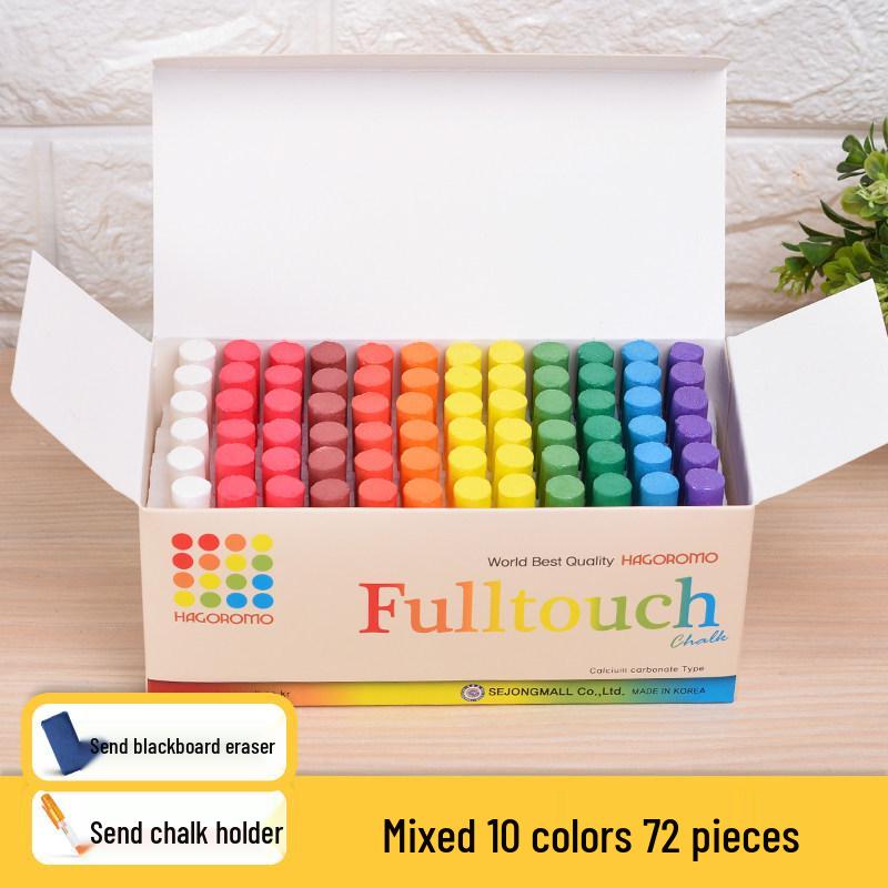 Feather Robe Dustless Chalk Set: White & Red Chalk with Anti-Stain Holder for Teacher and Children Use