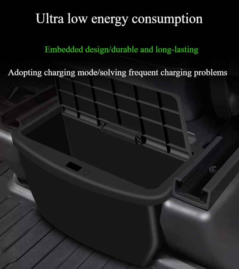 Suitable for Tesla Model Y Intelligent Induction Car Trash Can Rechargeable ABS Storage Box for Vehicle Interior Organization