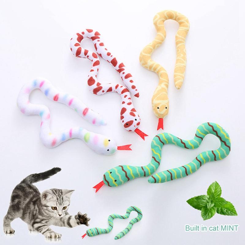 Plush Snake Cat Toys Funny Squeaky Interactive Toys For Cats Pet Dogs Game Play Toy Pet Dog Cat Chew Toy For Teeth Cleaning
