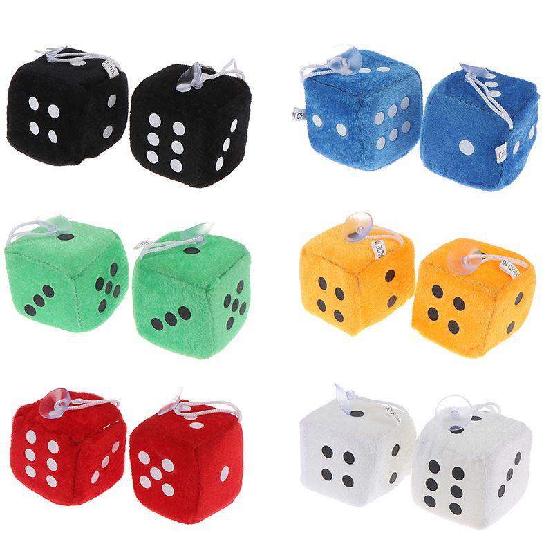 Plush Dice Party Pendant Soft Fluffy Car Decoration