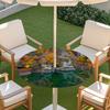 Outdoor Round Table Cover With Nature Print Waterproof Elastic Hem Patio Garden Deck