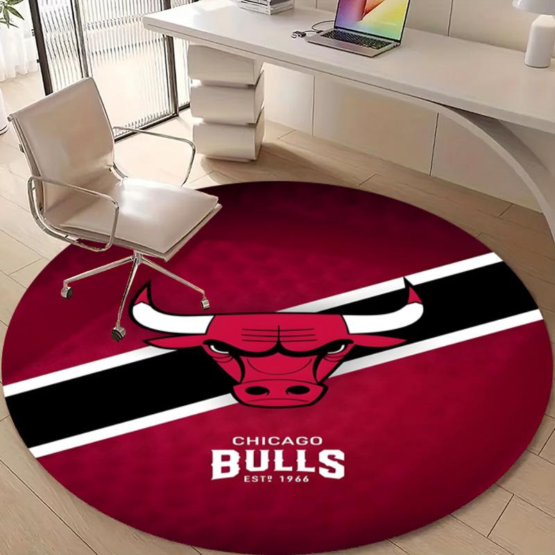 Personalized Chicago Bulls Round Chair Office Rug - Perfect for Mat, Office Chair & More - Ideal Gift for Birthdays and Holidays