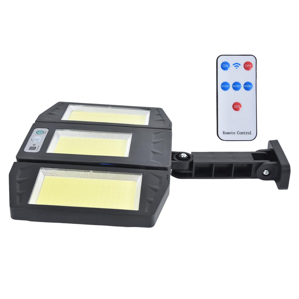 COB Solar Light Motion Sensor Remote Control Street Lamp Outdoor IP65 Waterproof Garden Wall Lamp