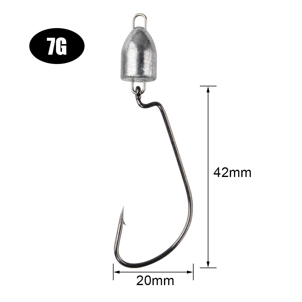 Spinpoler Bass Swing Jig Head Crappie Lure Ned Texas Rigs Fishing Gear 3.5g/5g/7g/10g Bullet Offset Weedless Worm Jigheads Pesca