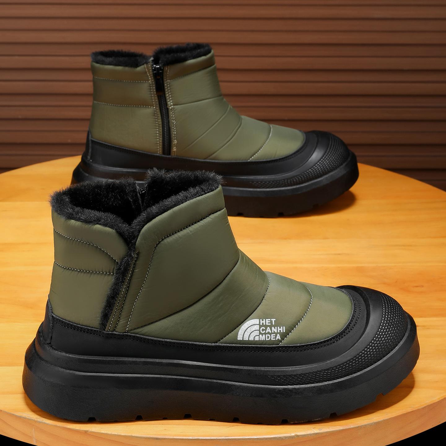 

Winter Shoes Men 2026 Fur Warm Comfortable Snow Boots Outdoor Waterproof Down Boots High Top Ankle Boots Platform Shoes Size 44 40 зелёный