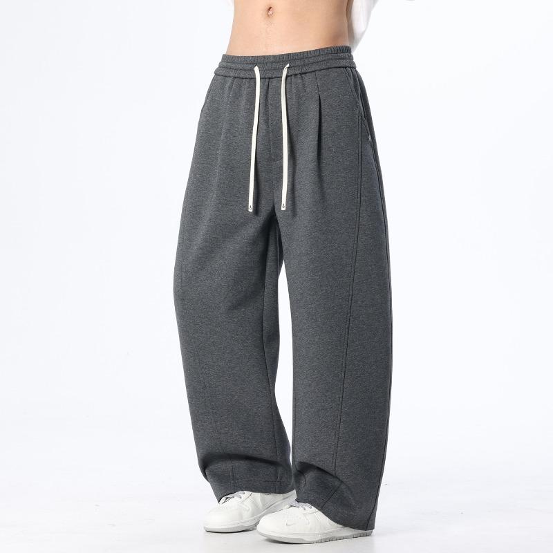 New Arrival Men's Casual Pants 2026 Spring Autumn Sportswear Solid Color Sweatpants Drawstring Waist Full-Length Jogger Trousers