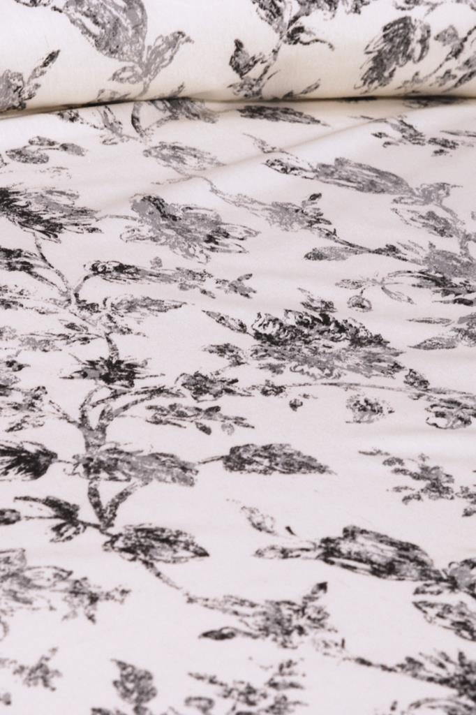 Emma Bedding Set 4 Pcs, Duvet Cover, Bed Sheet, Pillowcase, Double Size, Self Patterned, Wedding, Daily Use Gray