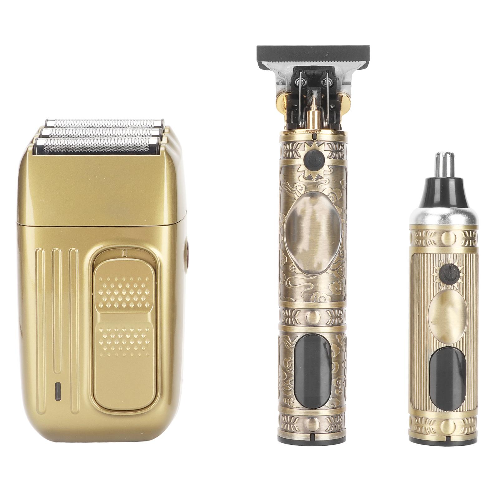 

3 в 1 Электрический триммер для волос с ЖК-дисплеем, перезаряжаемая профессиональная машинка для стрижки бороды и носа