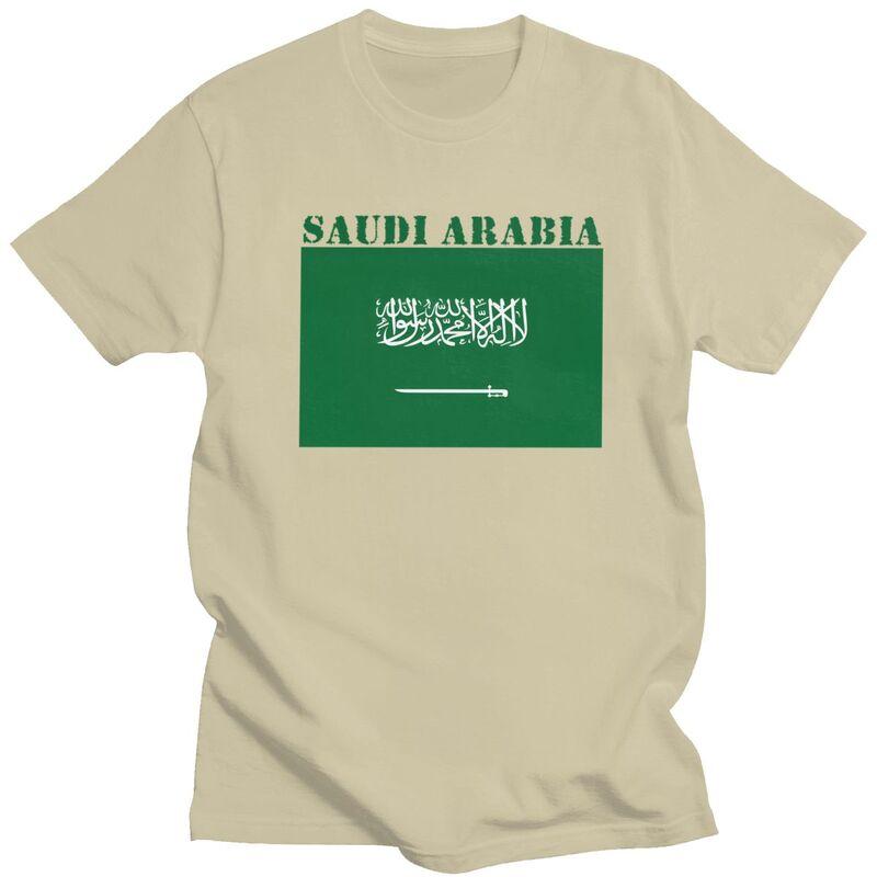 Custom Saudi Arabia Flag Tshirts for Men Short Sleeve T Shirt Tshirt 100 Cotton Tees Gift