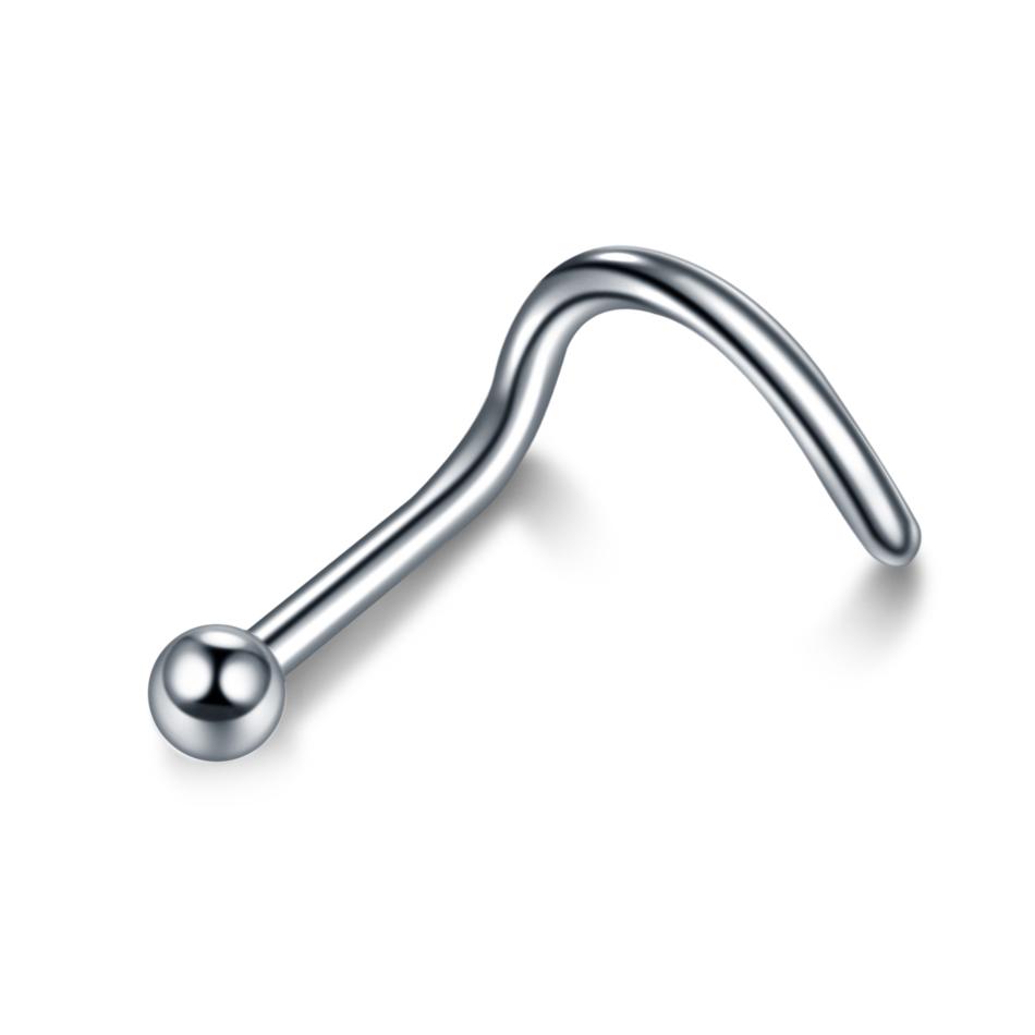 

1PC Nose Stud Titanium Nostril Piercing L-Shape Nariz Screws Nose Ring Hoop Gem Nostril Earring Stud Piercings Fashion Jewelry 0.8 x 6 mm&Nose Rings & Studs&Body