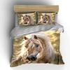 "Horse Theme Decorative Art Set" Bedding Set with 1 Duvet Cover 2 Pillowcases Single Double King Queen, Gift