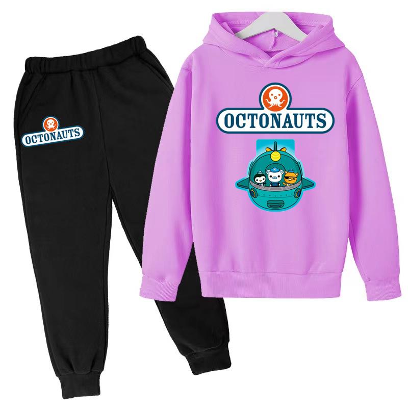 Kids Fall/Winter OCTONAUTS Clothing Sweatshirt Boys Girls Toddlers 3-12 Years Coat +trousers 2P Outdoor Sports Casual Hoodie Set
