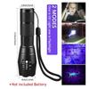 395nm 2 in 1 UV Flashlight Black Light LED Torch Type-C Rechargeable Lamp Outdoor Zoom Waterproof Lantern for Pet Urine Stains
