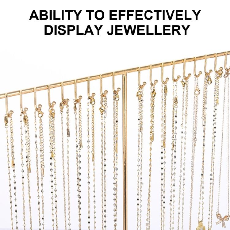 Efficient Iron Necklace Hanging Stand Space Saving Iron Necklace Hanger with Wood Base for Personal Jewelry Collection