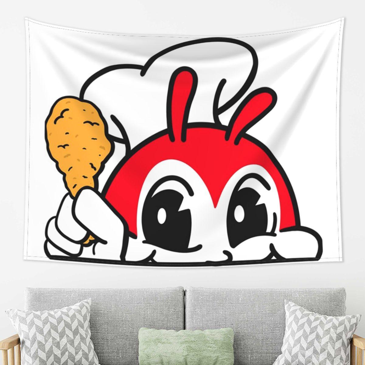

JOLLIBEE PEEKING CUTE CHICKEN JOY FILIPINO Tapestry Wall Hanging Aesthetic Home Decor Tapestries for Dorm Room 74x94cm(29x37in)