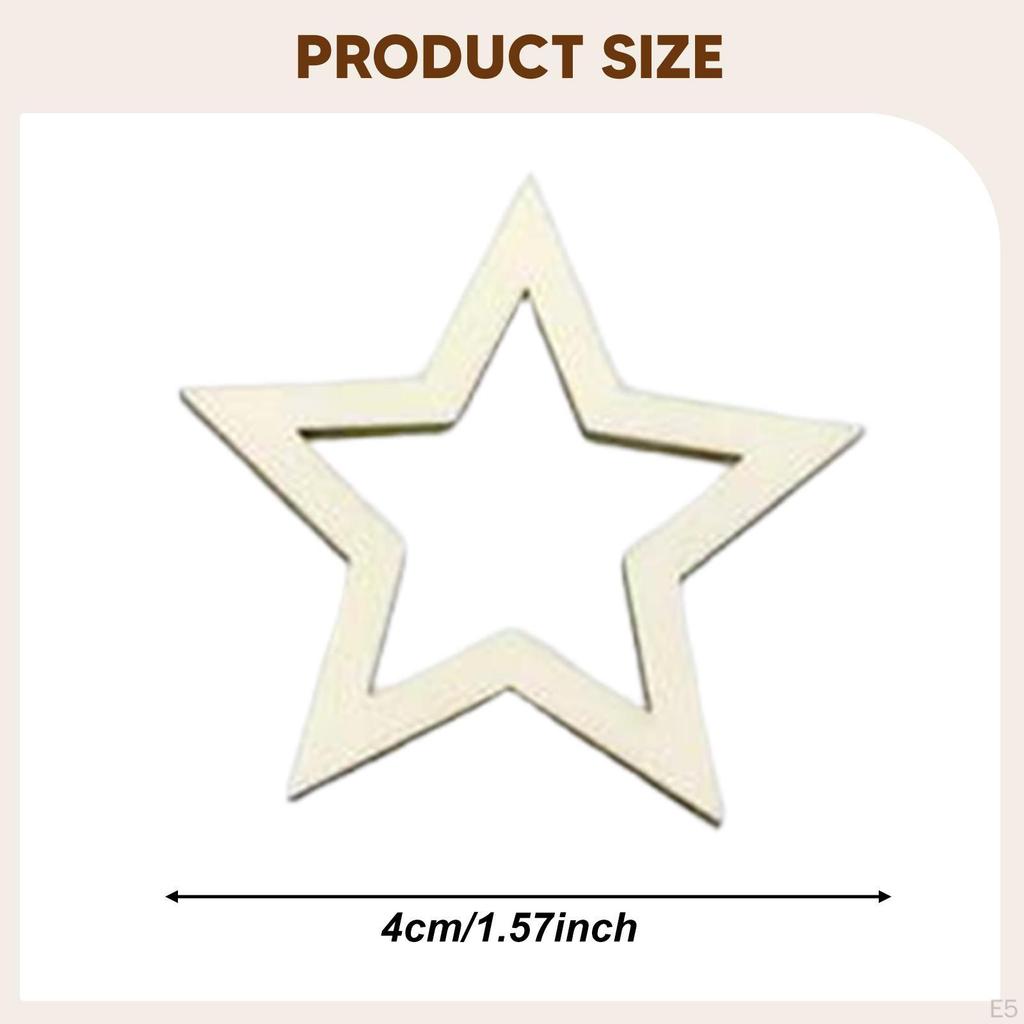 Hohler Stern Unfertige Holzteile Reifen Rohlinge Holzschnitzereien Holzornamente zum Basteln