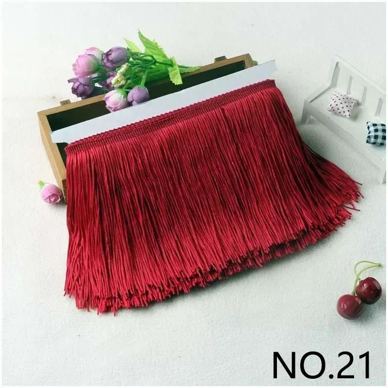 10M 10-30cm Meetee Fransar Tofsar Fransade Väskor Dekorativa Garner Fransar för Gardiner Kläder Spetsband Tygaccessoarer