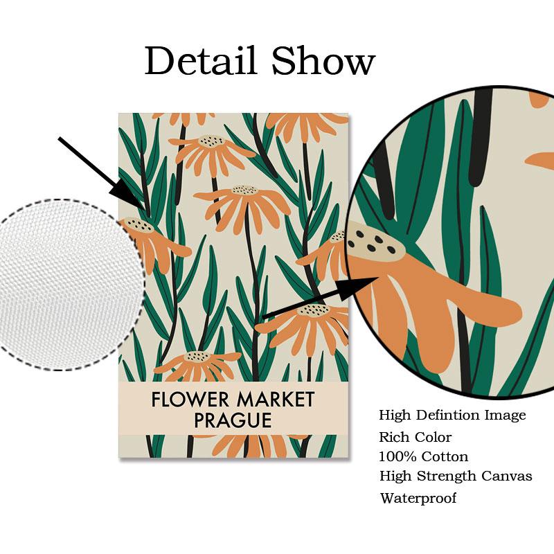 Abstract Flower Market Wall Art Print Canvas Painting Vintage Botanical Poster Gallery Wall Picture Living Room Home Decoration