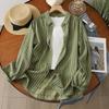 Women's Long Sleeve Double-layer Cotton Stripe Shirt - Soft, Skin-friendly, Breathable, High Quality Loose Fit