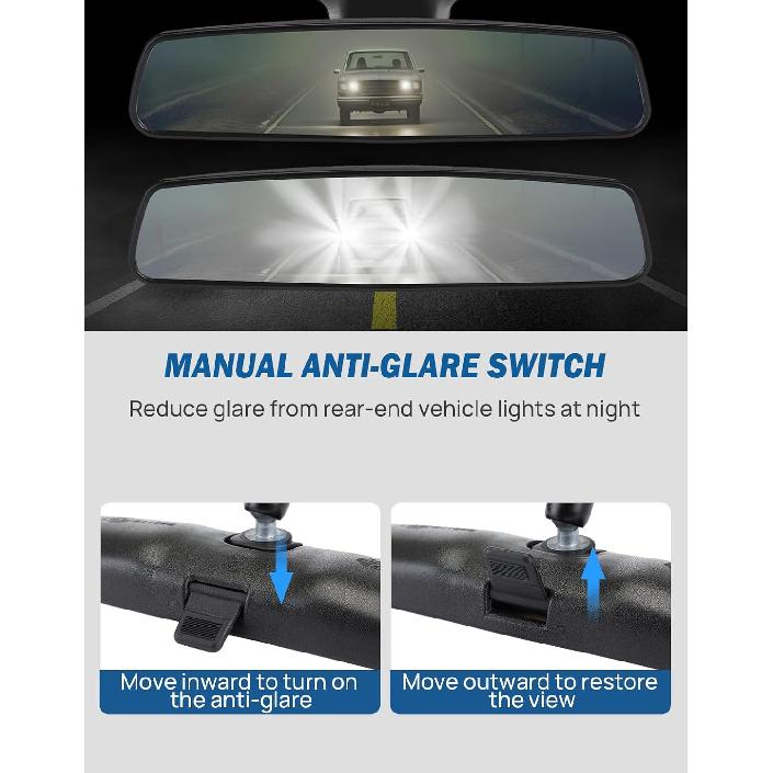 JOYTUTUS Rear View Mirror, Interior Rearview Mirror Kit, Anti-Glare, Universal Fit Type OEM Product Compatible With Toyota, Ford, Jeep, Hyundai, Kia,