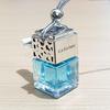 Clear Square Cap Car Perfume Bottle - Glass Pendant