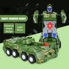 Electric Transforming Robot Car Toy with Music Light Automatic Obstacle Avoidance Deformation Tank