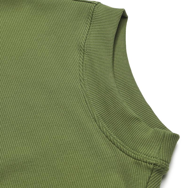 Fila Original Simple Classic Retro Casual Versatile Comfortable Split Hem Solid Color Knitted Short Sleeve Dress Women Dresses F51W629312FGN