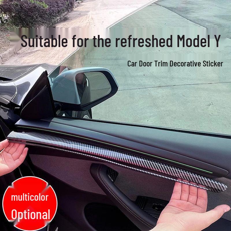 Model/Y Door Trim Sticker Type Color Change Covers - 4-Piece Injection Molded ABS Set