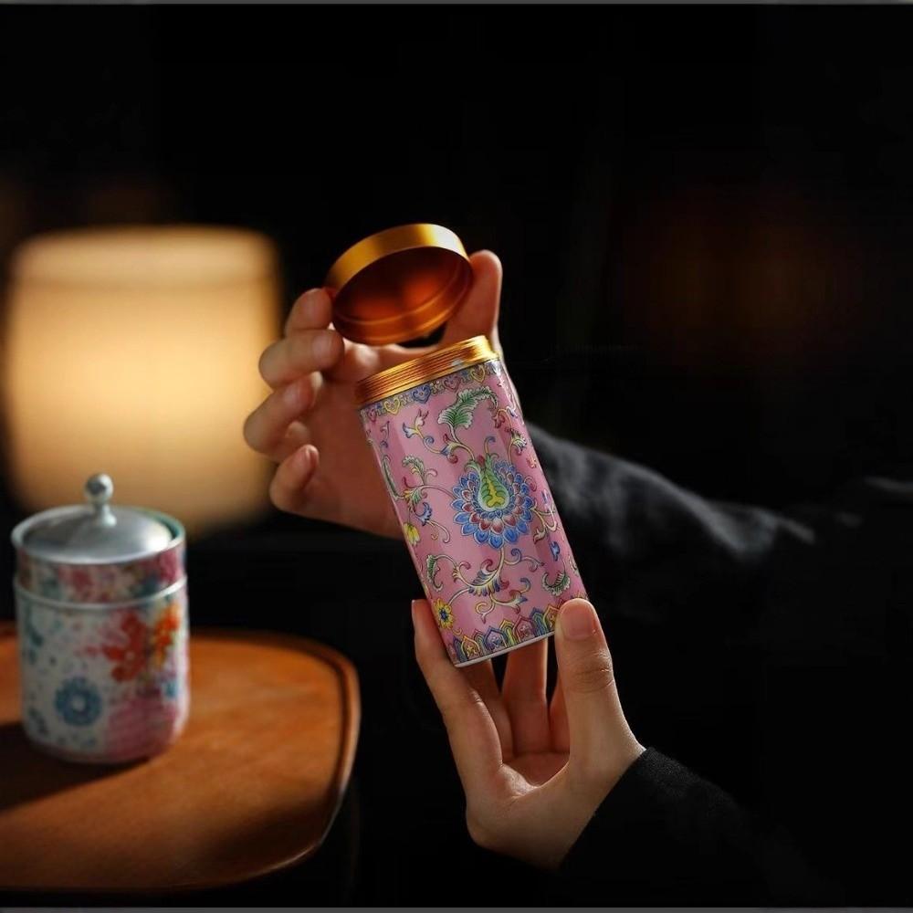 Mini Empty Tea Tin Can Flower Green Tea Canister Sealed Jar Tea Packaging Box  Home/Office/Travel