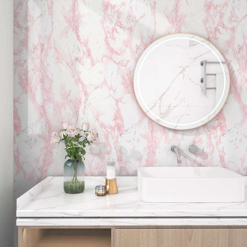 Marble Vinyl DIY Self Adhesive Wallpaper Bathroom Kitchen Contact Paper Waterproof Oil-proof Heat-resistant For Furniture Decor