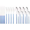 16Pcs Rainbow Dinnerware Stainless Steel Cutlery Set Western Knife Fork Spoon Dinner Flatware Set Kitchen Silverware Tableware