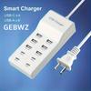 50W Multiport USB-Ladegerät Schnellladung Typ C Hub-Adapter für IPhone Samsung Xiaomi 10-Port USB-Handyladegerät Verlängerungssteckdose