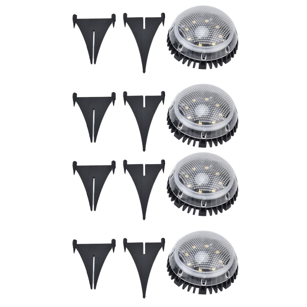 4Pcs Solar Ground Lights Waterproof Color Gradient 8 LEDs Disk Solar Deck Lights for Outdoors