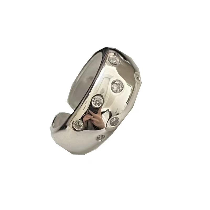 

Women s Jewelry 925 Sterling Silver Zircon Wide Rings Couple Elegant Party Vintage Accessories Argent 925 Prevent Allergy серебряный