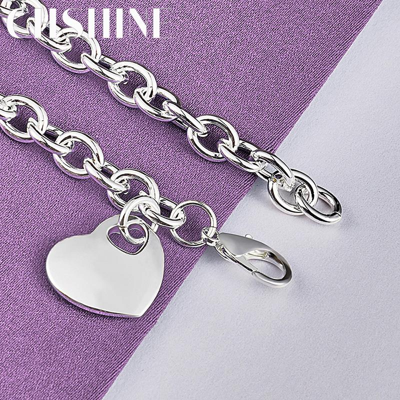 CHSHINE 925 Sterling Silver Solid Heart Bracelet For Women Men Fashion Charm High Quality Jewelry