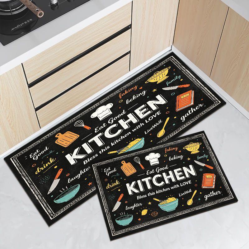 White Wood Grain Kitchen Mat Non Slip Waterproof Runner Rug Kitchen Is The Heart Of Home Farmhouse Floor Carpet