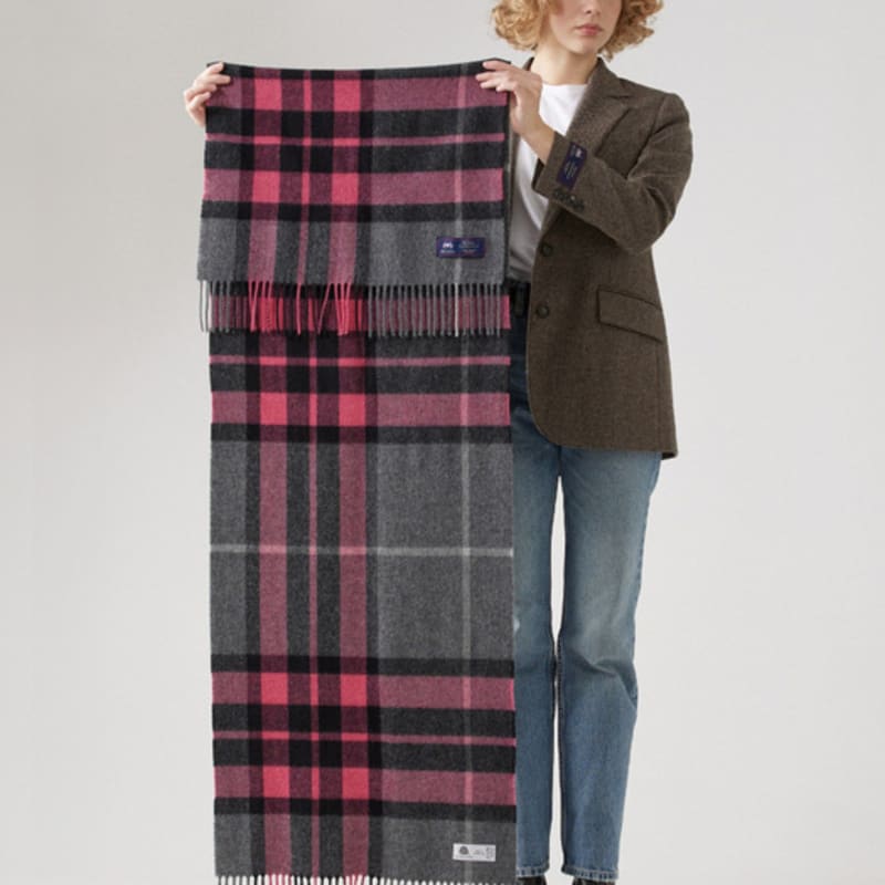 ABRAHAM MOON Merinowolle Schal Schal 50cm - Westminstergrau Rosa