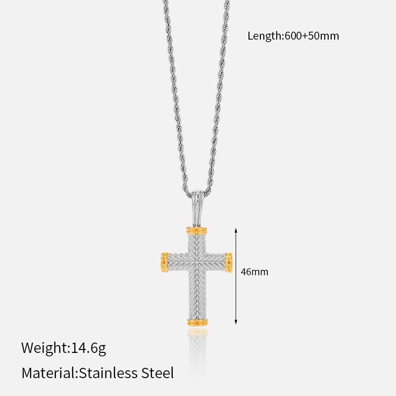 Vintage Minimalist Titanium Steel Cross Necklace Light Luxury Pendant Jewelry for Women Men