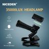 NICEDEN 2025 bestselgende tannlegehodelykt 5w hodelykt med supersterkt spotlight på 35000 lux klar og gjennomsiktig