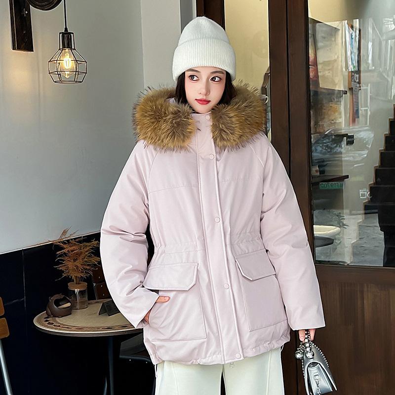 Export channels Women's winter tooling cotton-padded clothes big fur collar hooded pie overcome extra thick cotton cold resistance multi-color uni