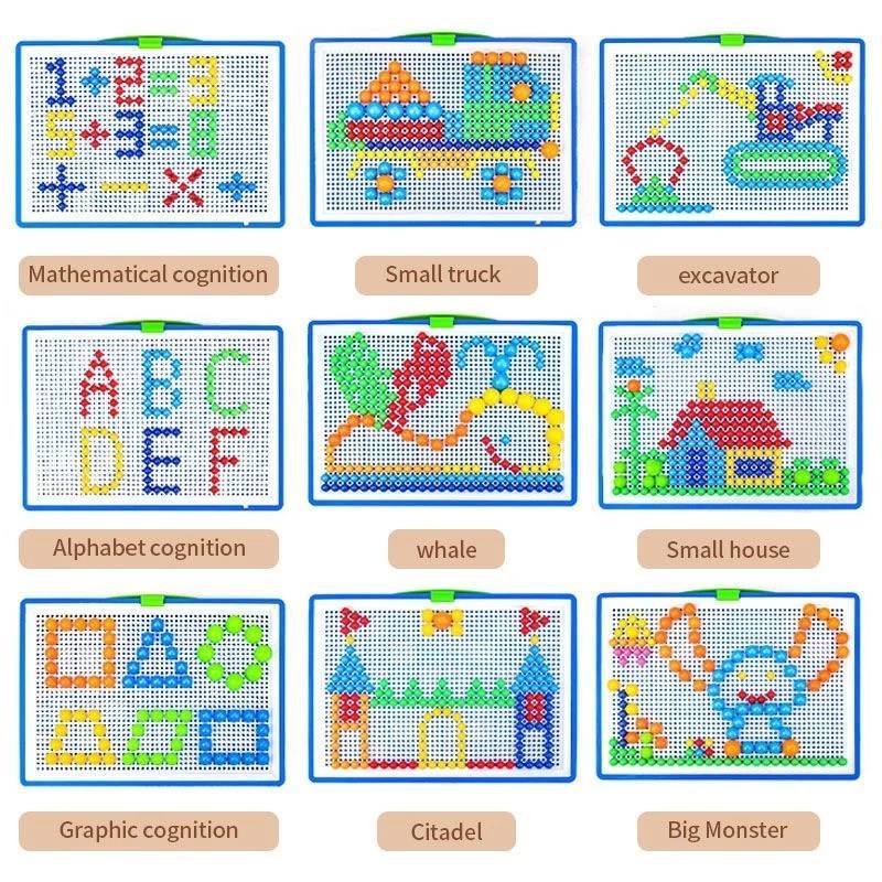 Educational Mushroom Nail Puzzle For Kids With Diy Building Fun And Brain Development