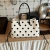 Solid Black Nylon Tote Bag Multi-compartment Large Capacity Handbag  Commuting