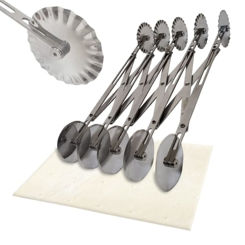 MMmall Pie Sheet Cutter, Pastry Cutter, 5-Blade Telescopic Cutter (Double-Edged)