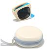 Folding Kids Sunglasses for Boys Girls Vintage Sports Square Children UV400 Outdoor Shades with Case